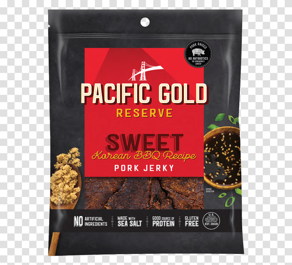 Korean Bbq Index - Pacific Gold Pacific Gold Reserve Sweet Korean Bbq Pork Jerky, Advertisement, Poster, Flyer, Paper Transparent Png