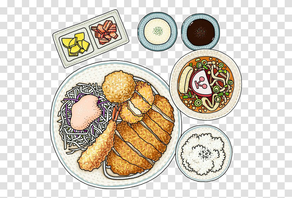 Korean Food Food Watercolor Drawing, Bread, Meal, Dish, Lunch Transparent Png