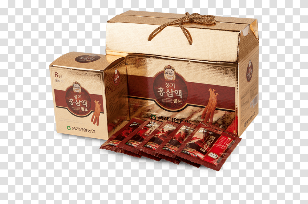 Korean Red Ginseng Liquid Gold Box, Cardboard, Carton, Weapon, Weaponry Transparent Png