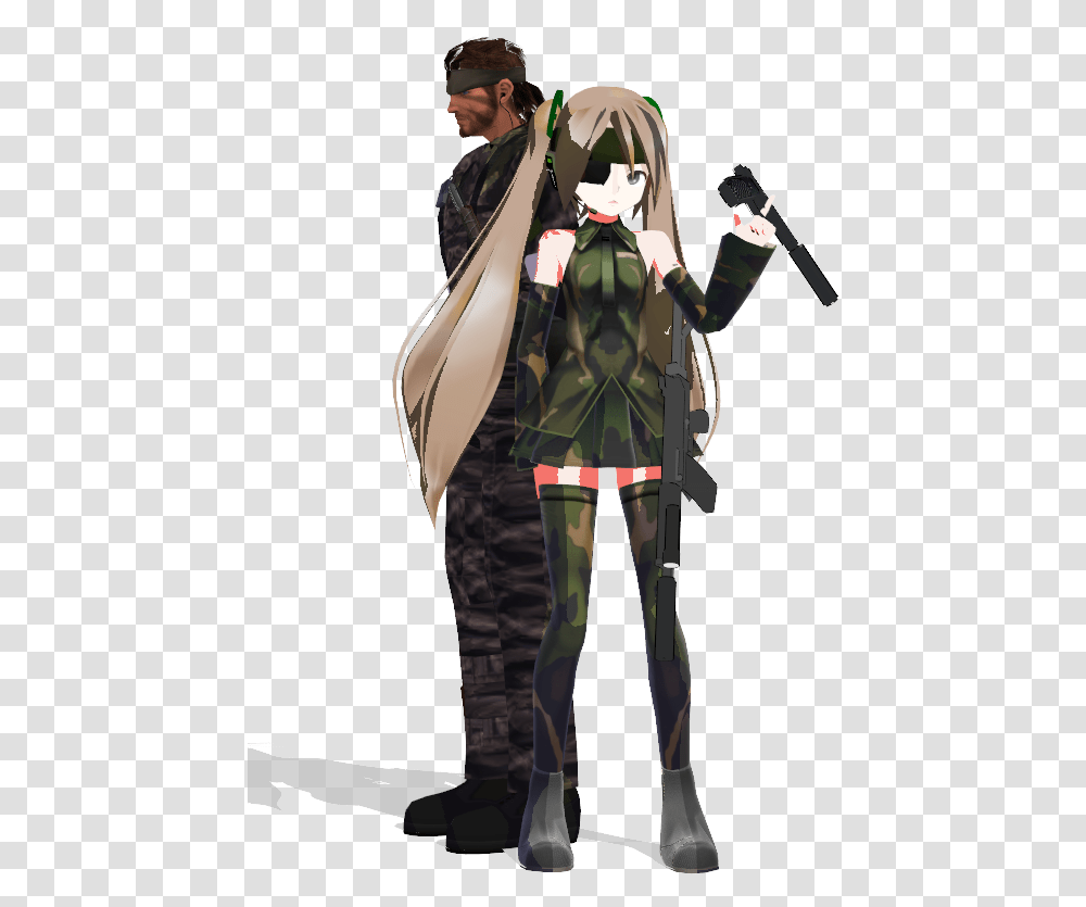 Kotaine And Big Boss Mmd Metal Gear Solid, Person, Costume, Figurine Transparent Png
