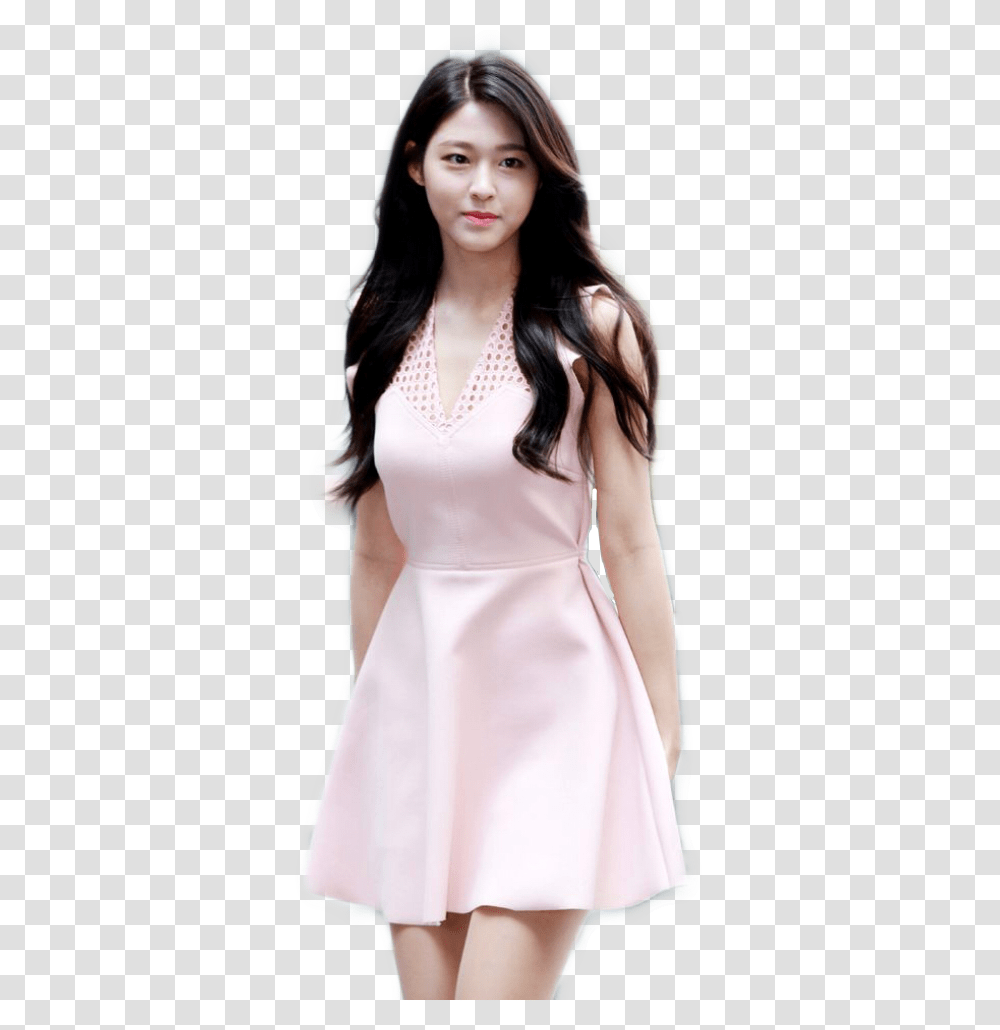 Kpop Kpopsticker Aoa Aoaseolhyun Aoaseolhyunsticker Aoa Seolhyun White Dress, Person, Female, Evening Dress Transparent Png