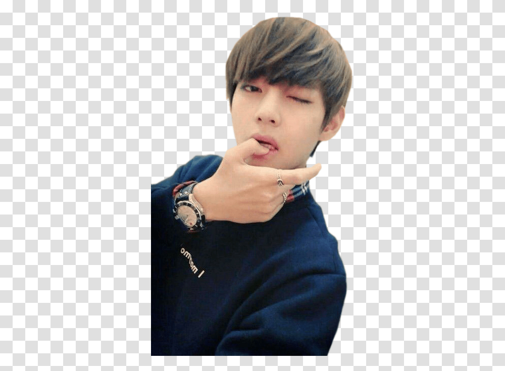 Kpop - V Selfies For The Lovely Anon Bts V Selca, Face, Person, Human, Wrist Transparent Png