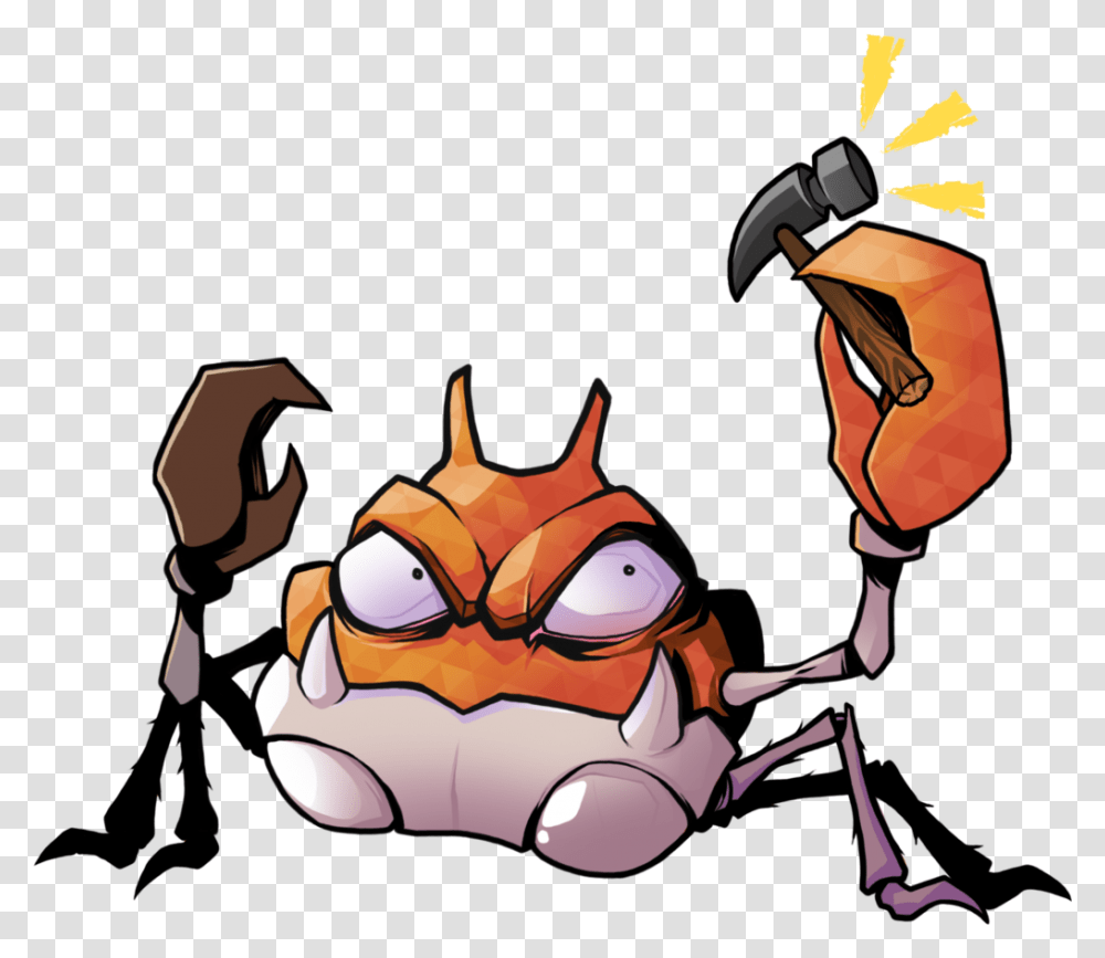 Krabby Used Crabhammer By Edmoffatt Crab With Hammer, Pillow, Comics Transparent Png