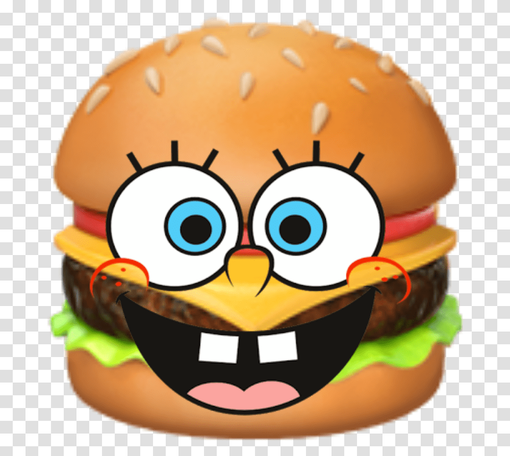 Krabbypatty Spongbob Cheeseburger Emoji Apple Burger, Food, Birthday Cake, Dessert, Helmet Transparent Png