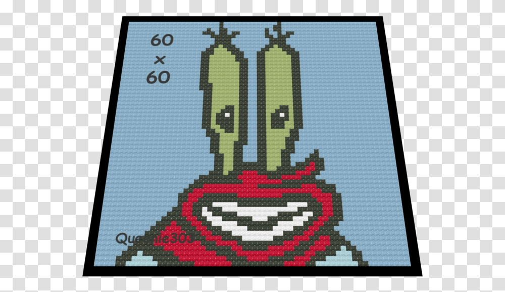 Krabs Cross Stitch, Rug, Pattern Transparent Png