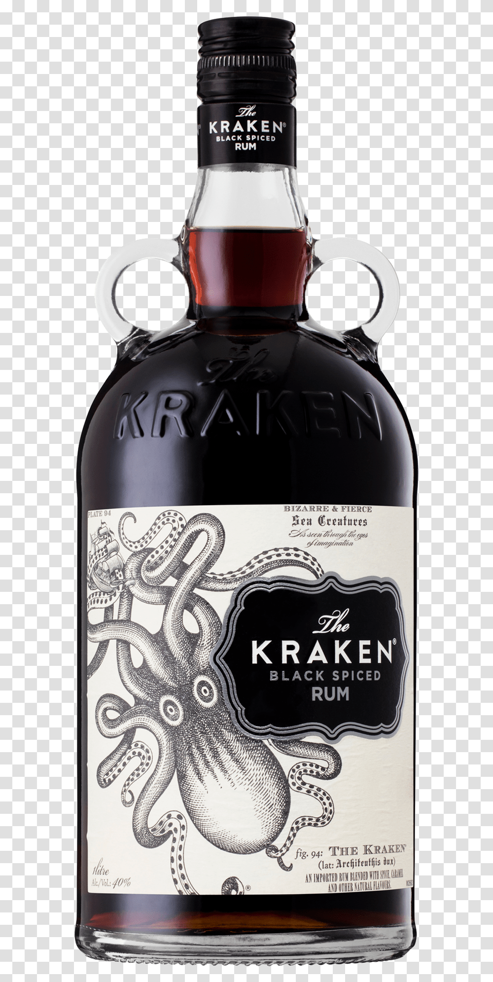 Kraken Black Spiced Caribbean Rum, Alcohol, Beverage, Drink, Liquor Transparent Png