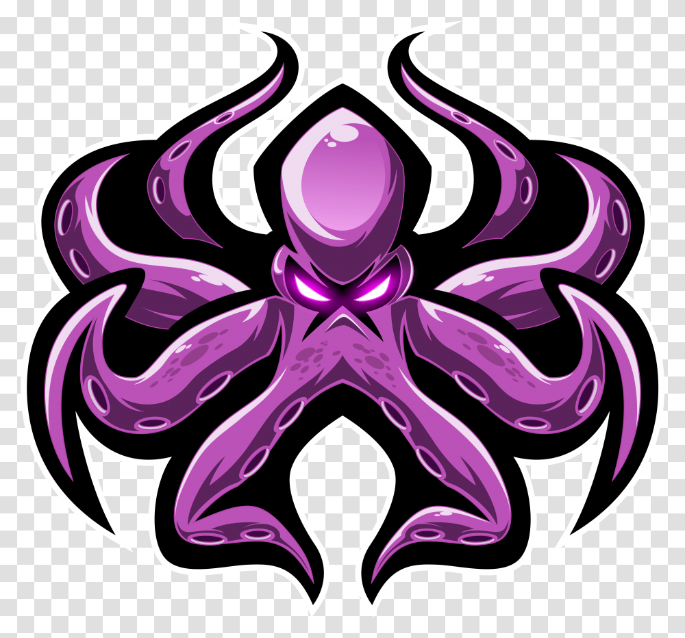 Kraken Octopus Esport Mascot Logo Octopus Mascot Logo, Purple, Amethyst, Gemstone, Ornament Transparent Png