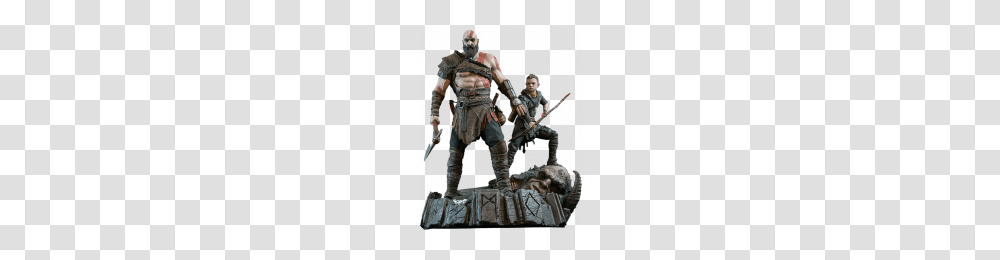 Kratos Statue God Of War Ascension Popcultcha, Person, Figurine, Weapon, Samurai Transparent Png