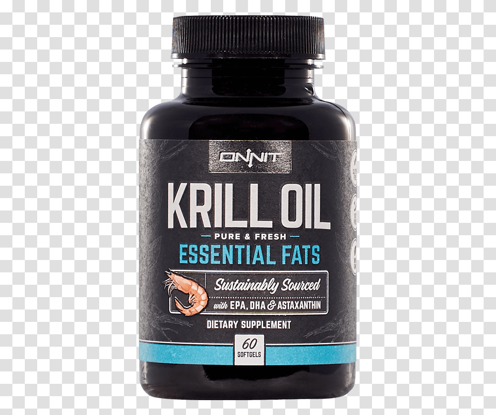 Krill Oil Onnit Krill Oil, Bottle, Cosmetics, Aftershave, Alcohol Transparent Png