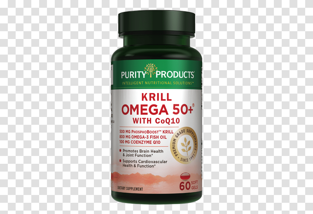Krill Omega 50 100 Mg Co Q10 Purity Products Vital Brilliance, Plant, Tin, Can, Food Transparent Png