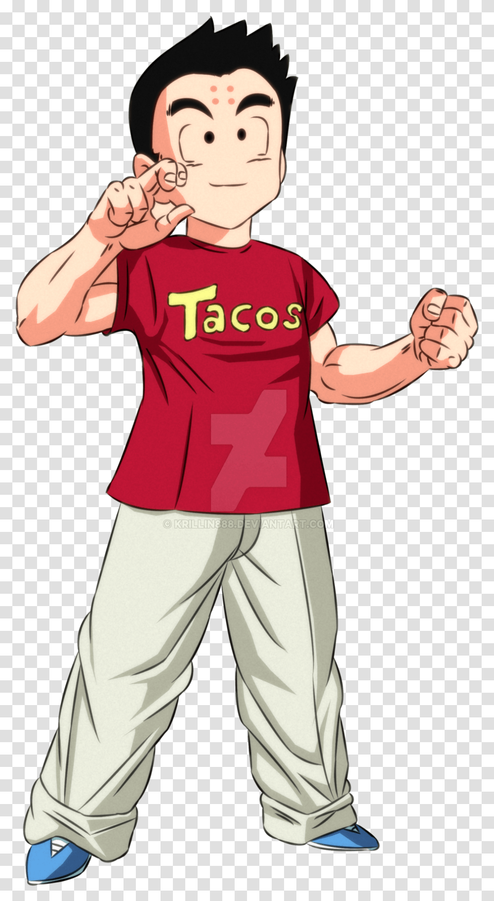 Krillin Dragon Ball Drawing Krillin In Dragon Ball Super, Clothing, Person, Hand, People Transparent Png