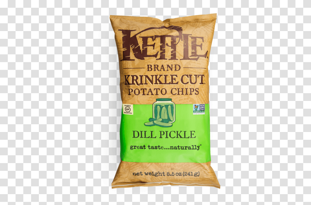 Krinkle Cut Dill Pickle Kettle Chips Dill, Food, Plant, Flour, Powder Transparent Png