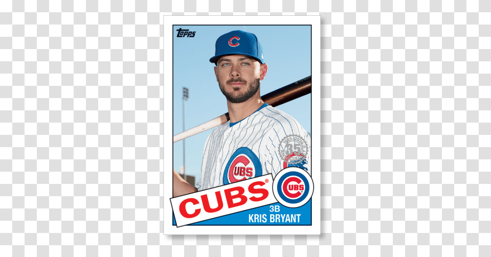 Kris Bryant 2020 Topps Series 1 1985 Topps Baseball Chicago Cubs, Athlete, Sport, Person, People Transparent Png