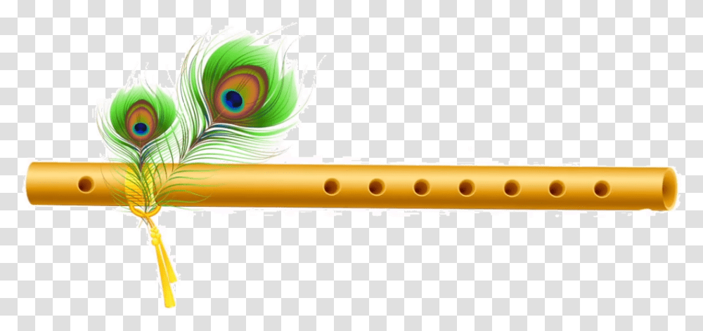 Krishna Flute With Peacock Feather Painting, Leisure Activities, Musical Instrument, Bird, Animal Transparent Png