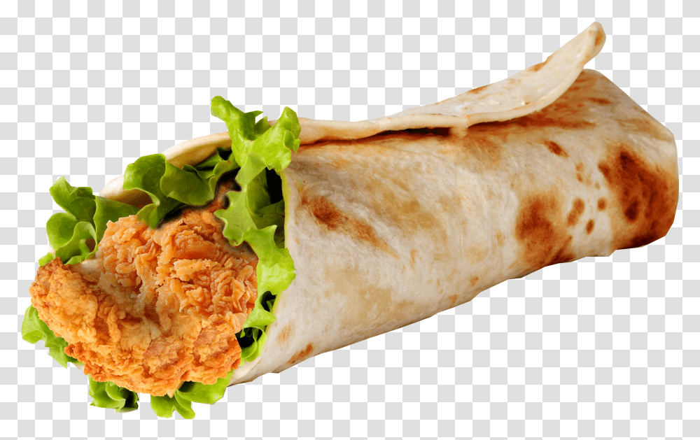 Krispy Chicken Wrap Chicken Roll White Background Transparent Png