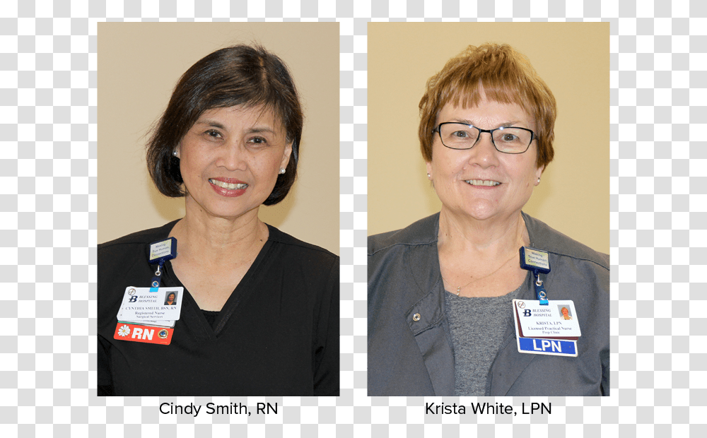 Krista White Lpn And Cynthia Smith Rn Bsn Official, Person, Label, Glasses Transparent Png