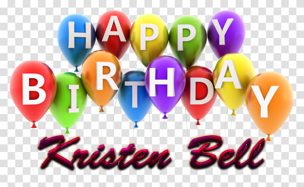 Kristen Bell Happy Birthday Balloons Name Doum Gn, Food, Candy, Lollipop Transparent Png