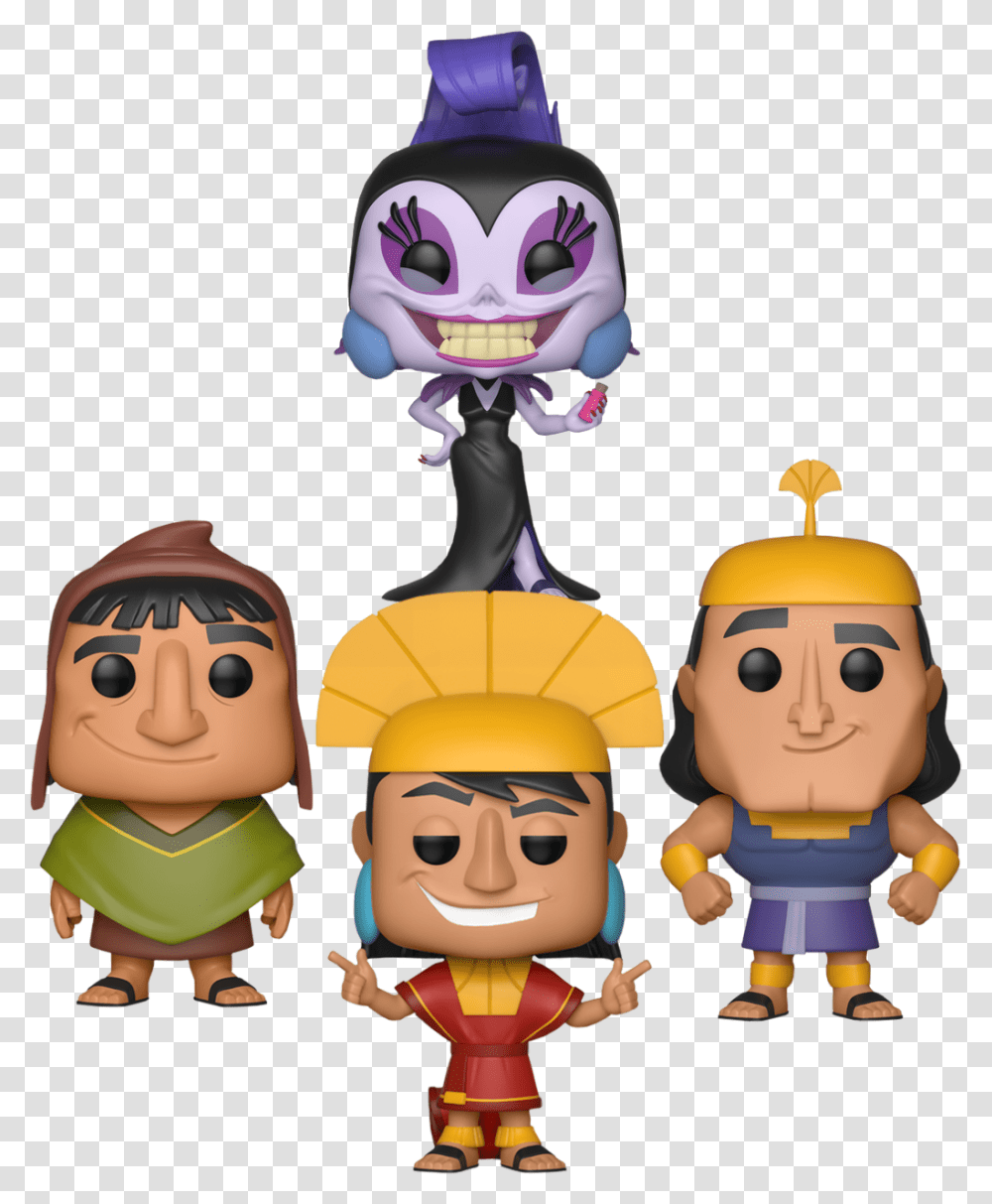 Kronk Pacha Yzma Figure Set New The Emperors New Groove Emperor's New Groove Funko, Person, People, Drawing Transparent Png