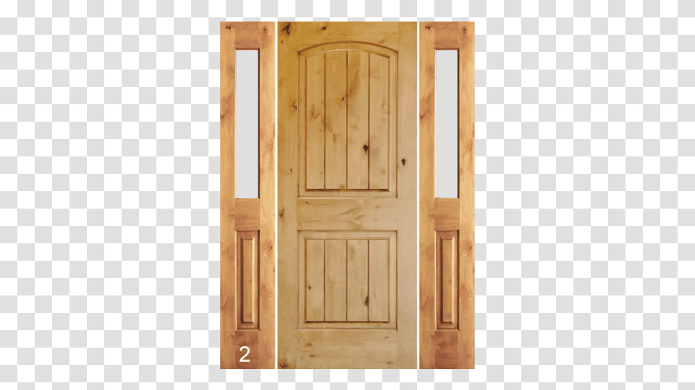 Krosswood Knotty Alder 2 Panel Top Rail Arch With V Home Door, French Door Transparent Png