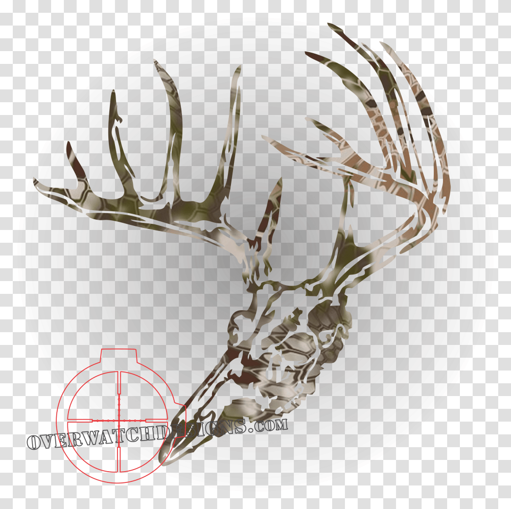 Kryptek Deer Skull Whitetail Deer Skull Decal, Antler, Animal, Emblem Transparent Png