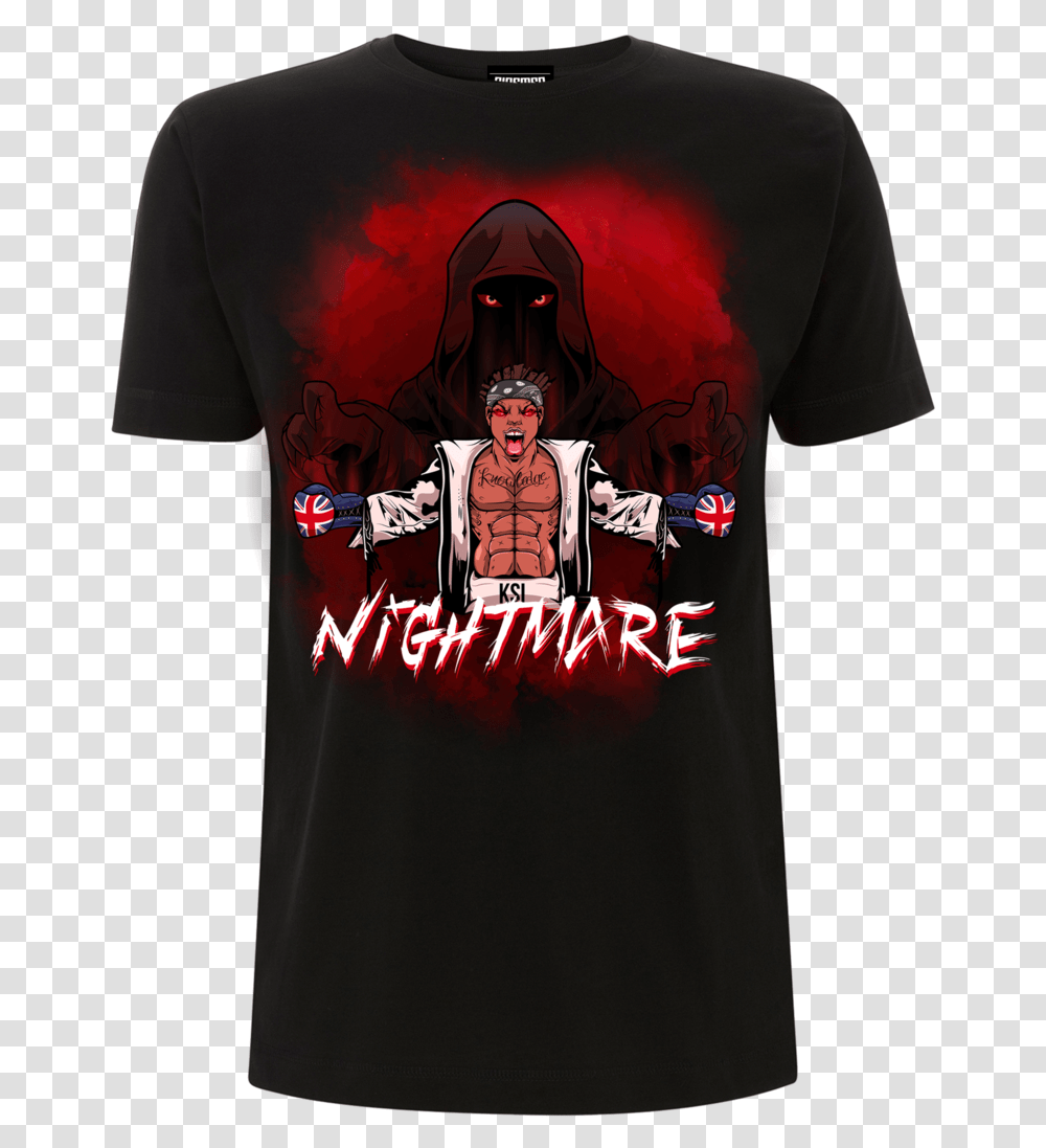 Ksi Nightmare Fight T Shirt Download Ksi Nightmare Hoodie, Apparel, T-Shirt, Person Transparent Png