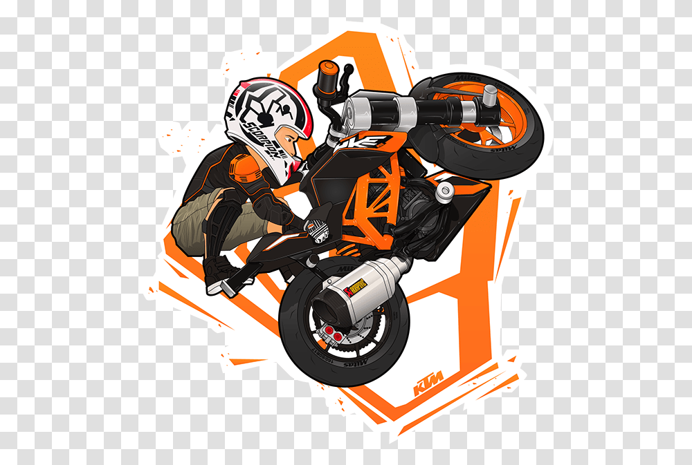 Ktm Rc8 Cartoon Cartoons Chibi Motorcycle Rider Hd, Vehicle, Transportation, Helmet Transparent Png