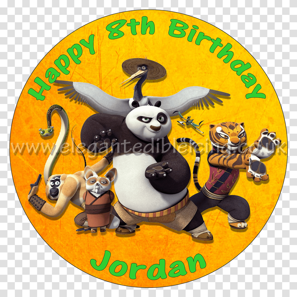 Kung Fu Panda Personalised Birthday Cake Topper Kung Fu Panda Cake For 8, Logo, Symbol, Figurine, Label Transparent Png