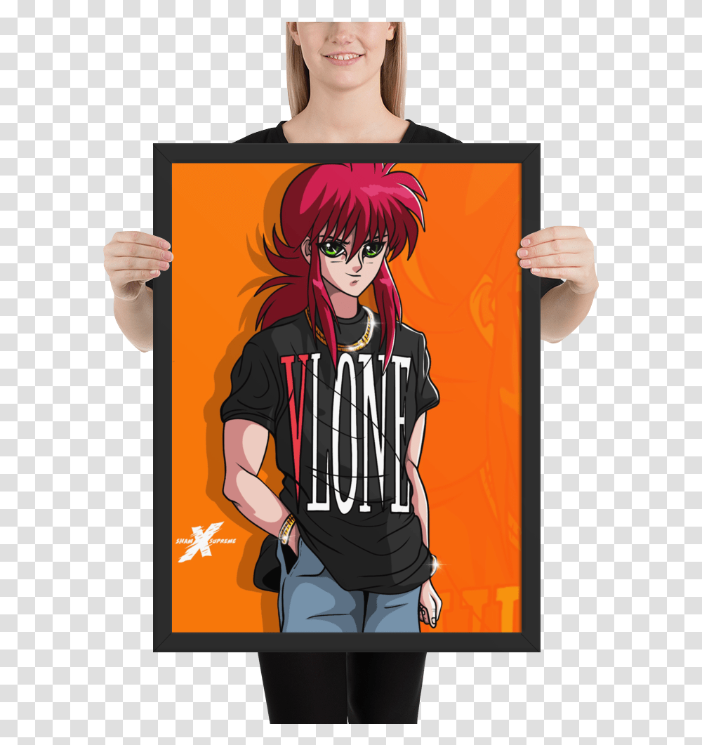 Kurama X Vlone Shamxsupreme Scandinavian Black Grey Pink Gold, Person, Human, Comics, Book Transparent Png