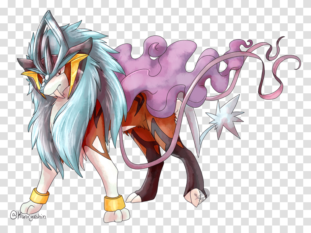 Kuro Commissions Closed On Twitter Trickyfusions Pokemon Or Suicune Raikou, Art, Painting, Manga, Comics Transparent Png