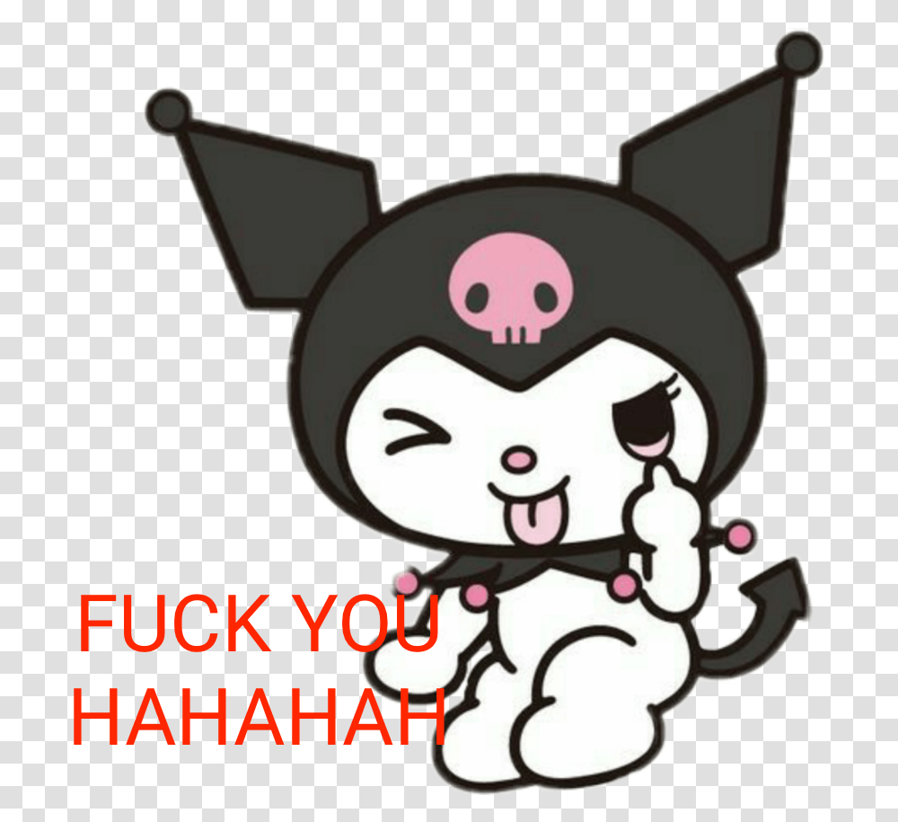 Kuromi Kuromisticker Tumblr Fuckyou Notmine Freetoedit Hello Kitty, Label, Face, Pirate Transparent Png