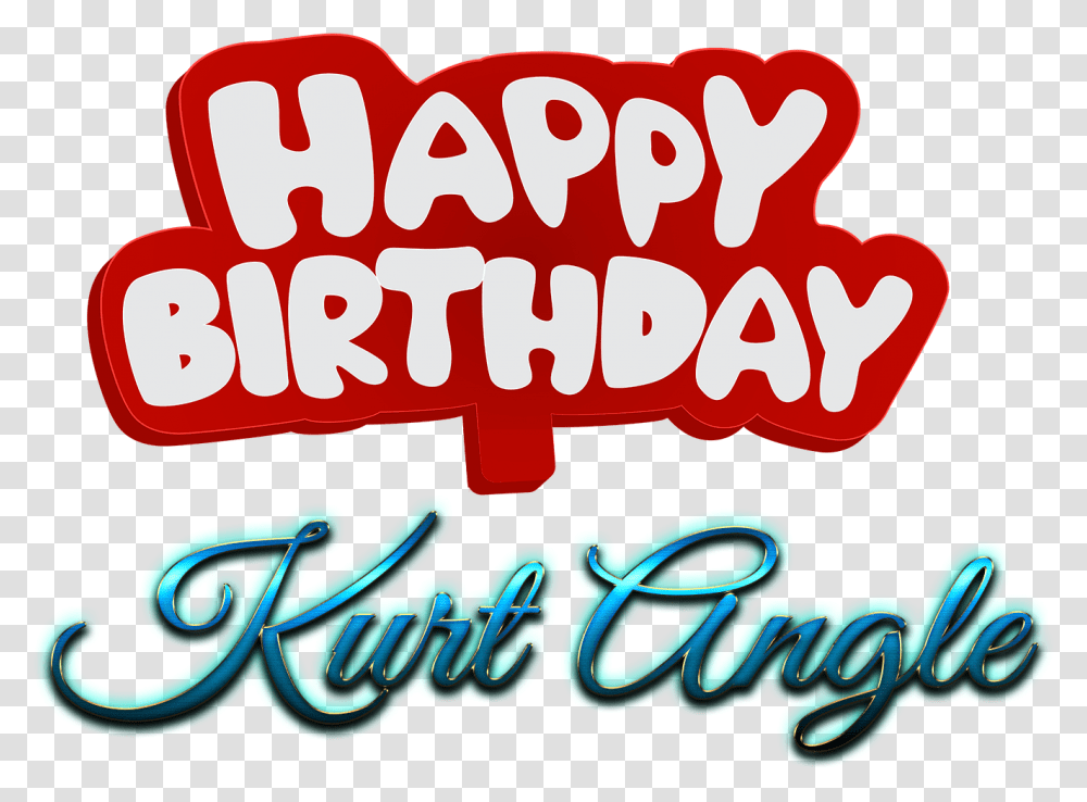 Kurt Angle Happy Birthday Name Logo, Text, Label, Alphabet, Food Transparent Png