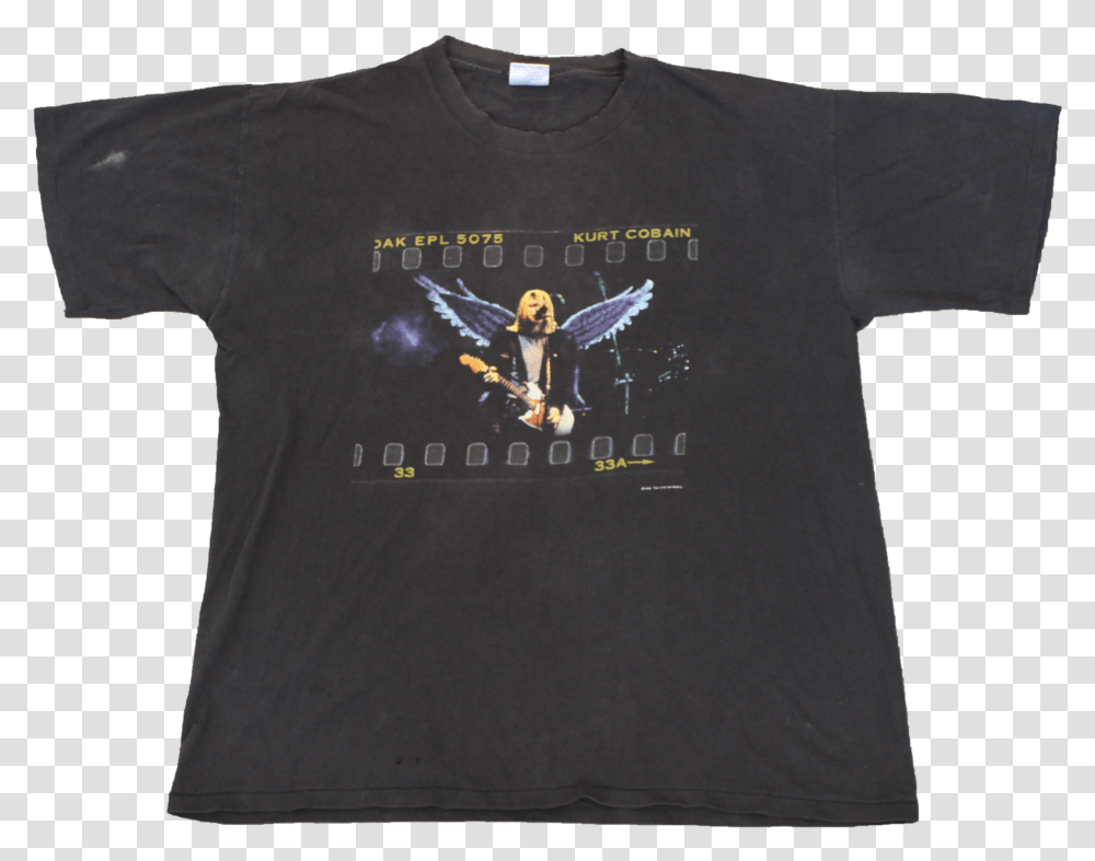Kurt Cobain 1999 Angel Wings Active Shirt, Apparel, T-Shirt, Person Transparent Png