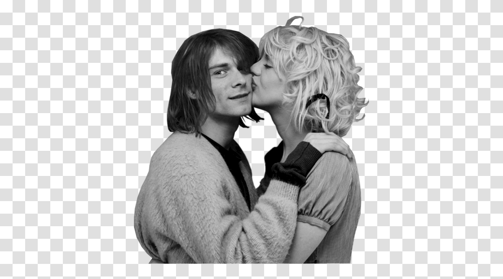Kurt Cobain Courtney Love And Nirvana Kurt Cobain And Courtney, Person, Human, Hug, Kissing Transparent Png