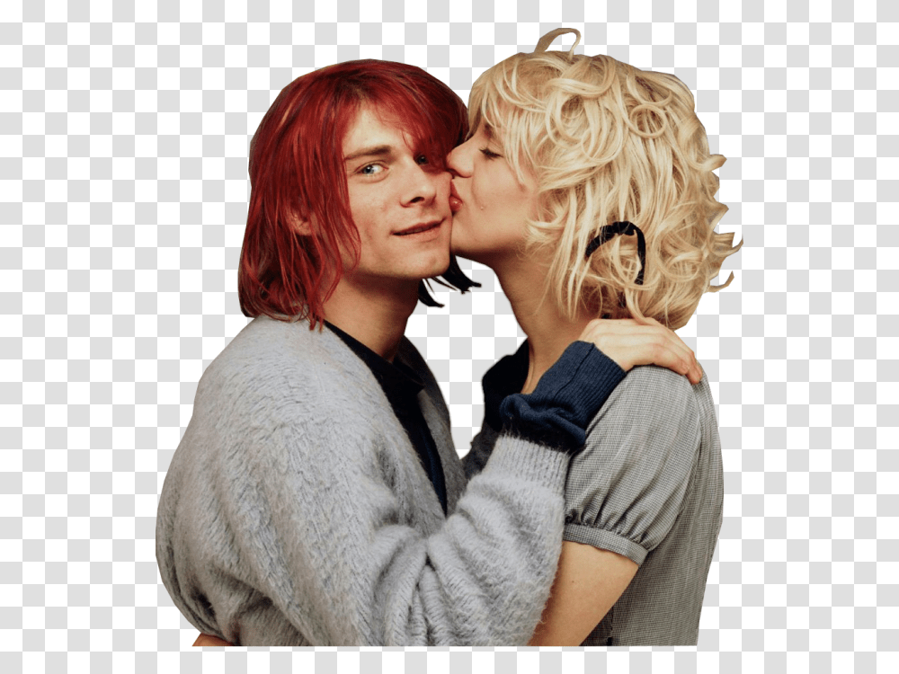 Kurt Cobain Courtney Nirvana Hole Love Kurt Cobain E Courtney Love, Person, Human, Make Out, Kissing Transparent Png