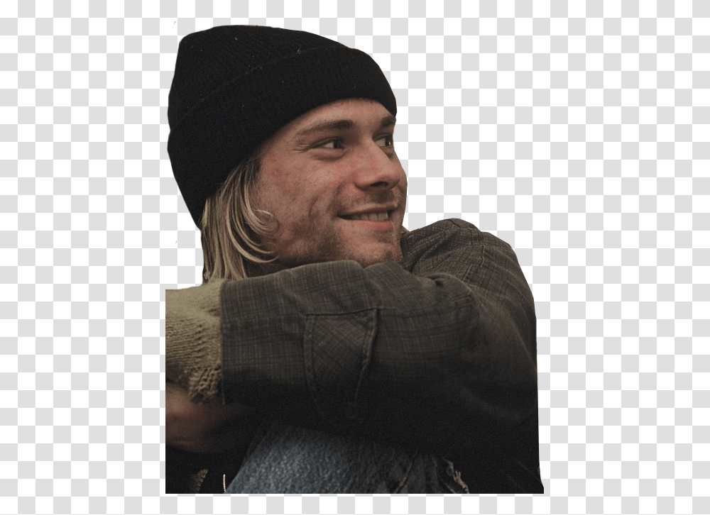 Kurt Cobain Kurt Cobain In A Beanie, Apparel, Face, Person Transparent Png