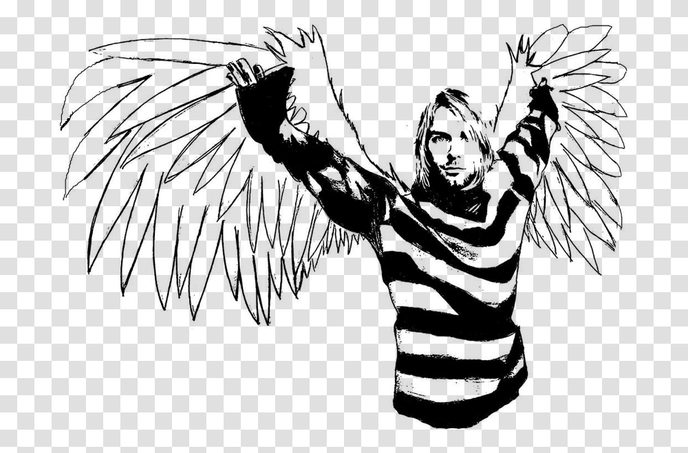 Kurt Cobain Kurt Cobain Line Art, Gray, World Of Warcraft Transparent Png