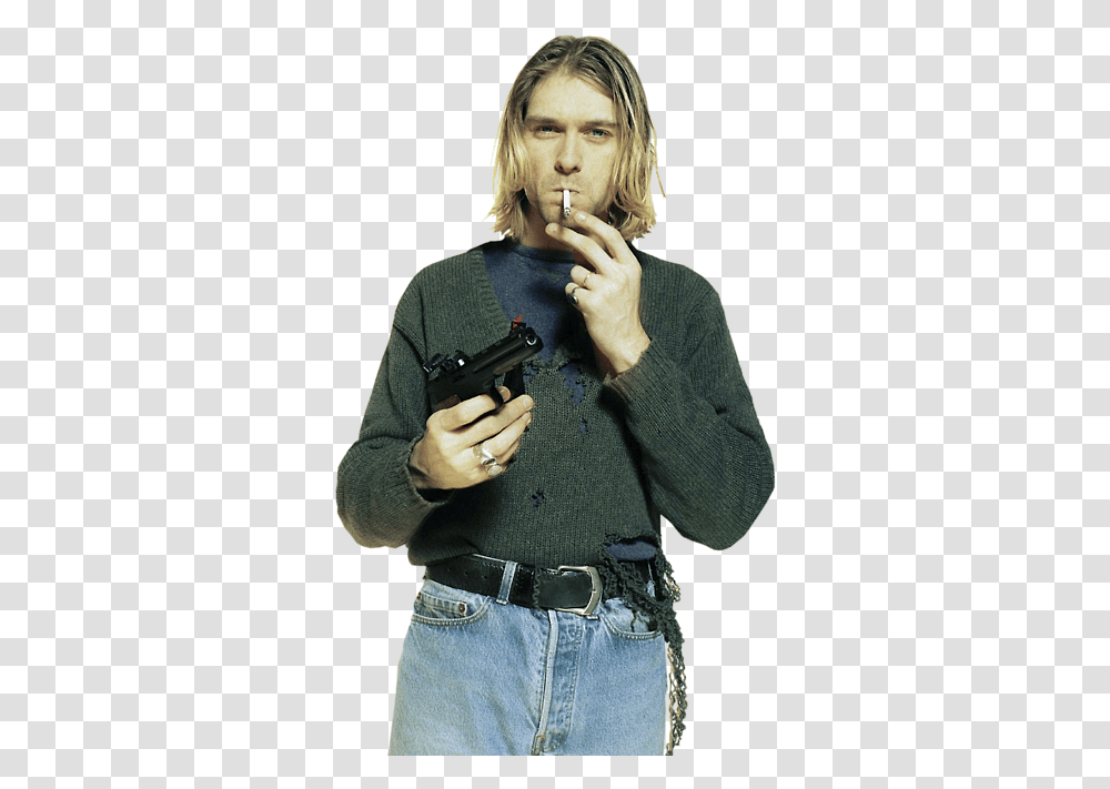 Kurt Cobain Last Photoshoot, Person, Human, Gun, Weapon Transparent Png