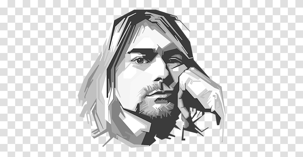Kurt Cobain Vector Shower Curtain Kurt Cobain Vector, Face, Drawing, Art, Head Transparent Png
