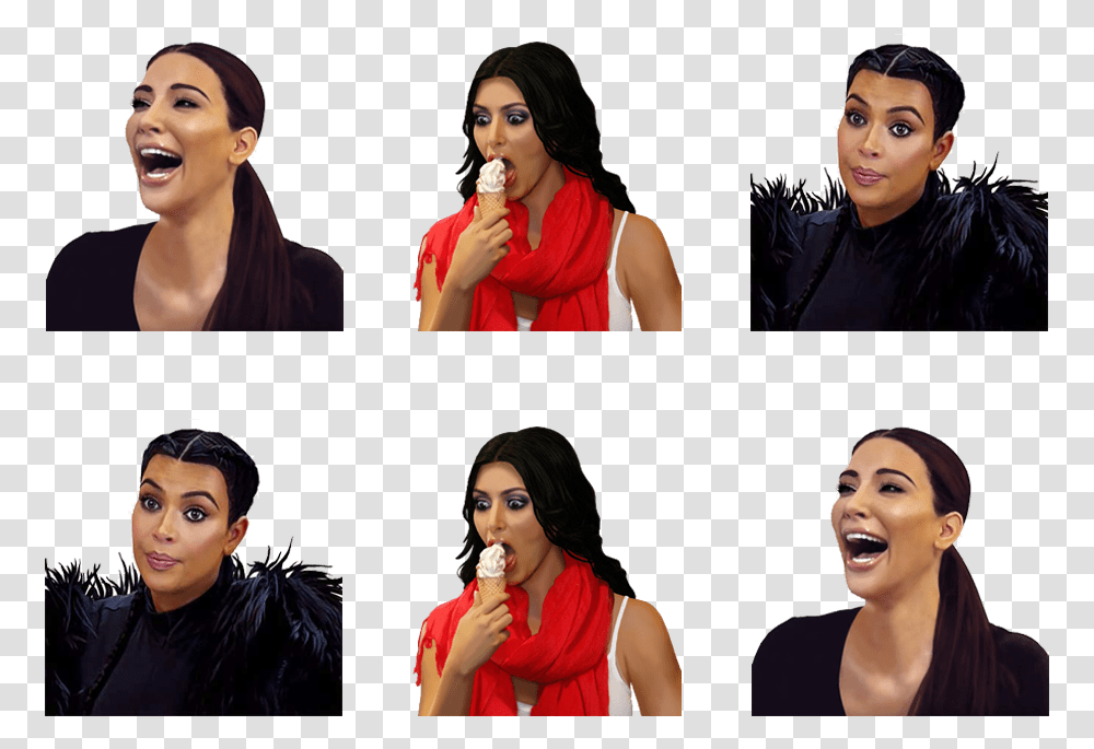 Kuwkimye Kimkardashianwest Com New Kimoji Pack Collage, Person, Face, Poster Transparent Png