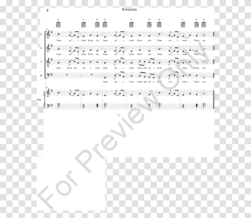 Kwanzaa Thumbnail Kwanzaa Thumbnail Britten Variations March Of The Boyars Clarinet, Sheet Music, Page Transparent Png