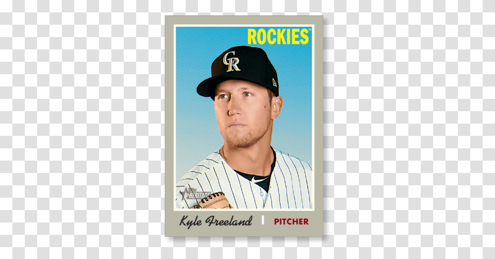 Kyle Freeland 2019 Heritage Baseball Base Poster Baseball Player, Person, Hat, Athlete Transparent Png