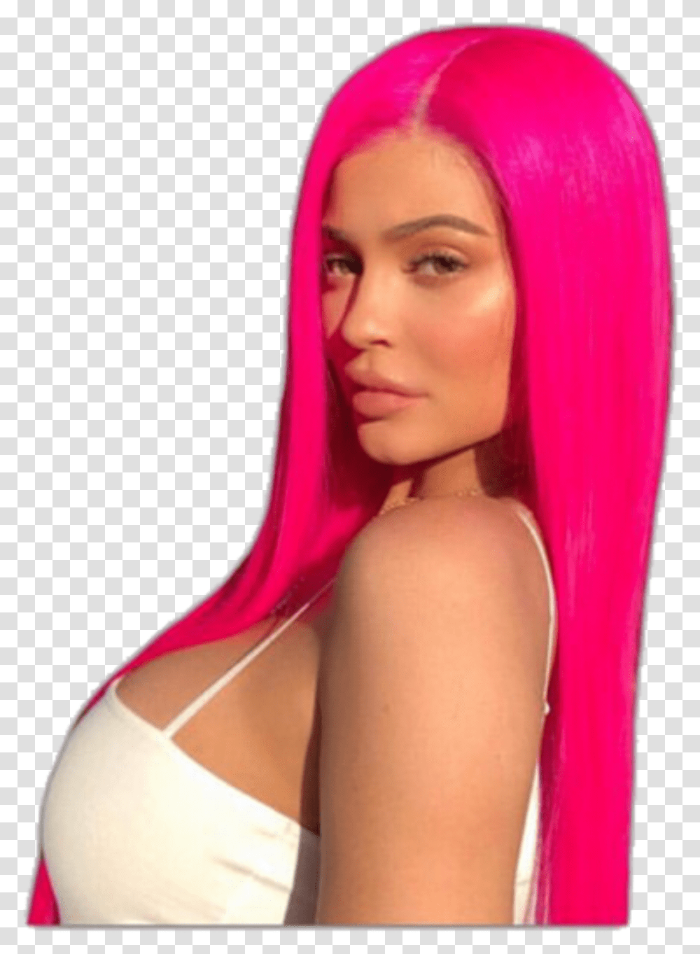 Kylie Jenner Kyliejenner Woman Lady Girl Pink Pinkhair Kylie Jenner With Pink Hair, Wig, Person, Human Transparent Png