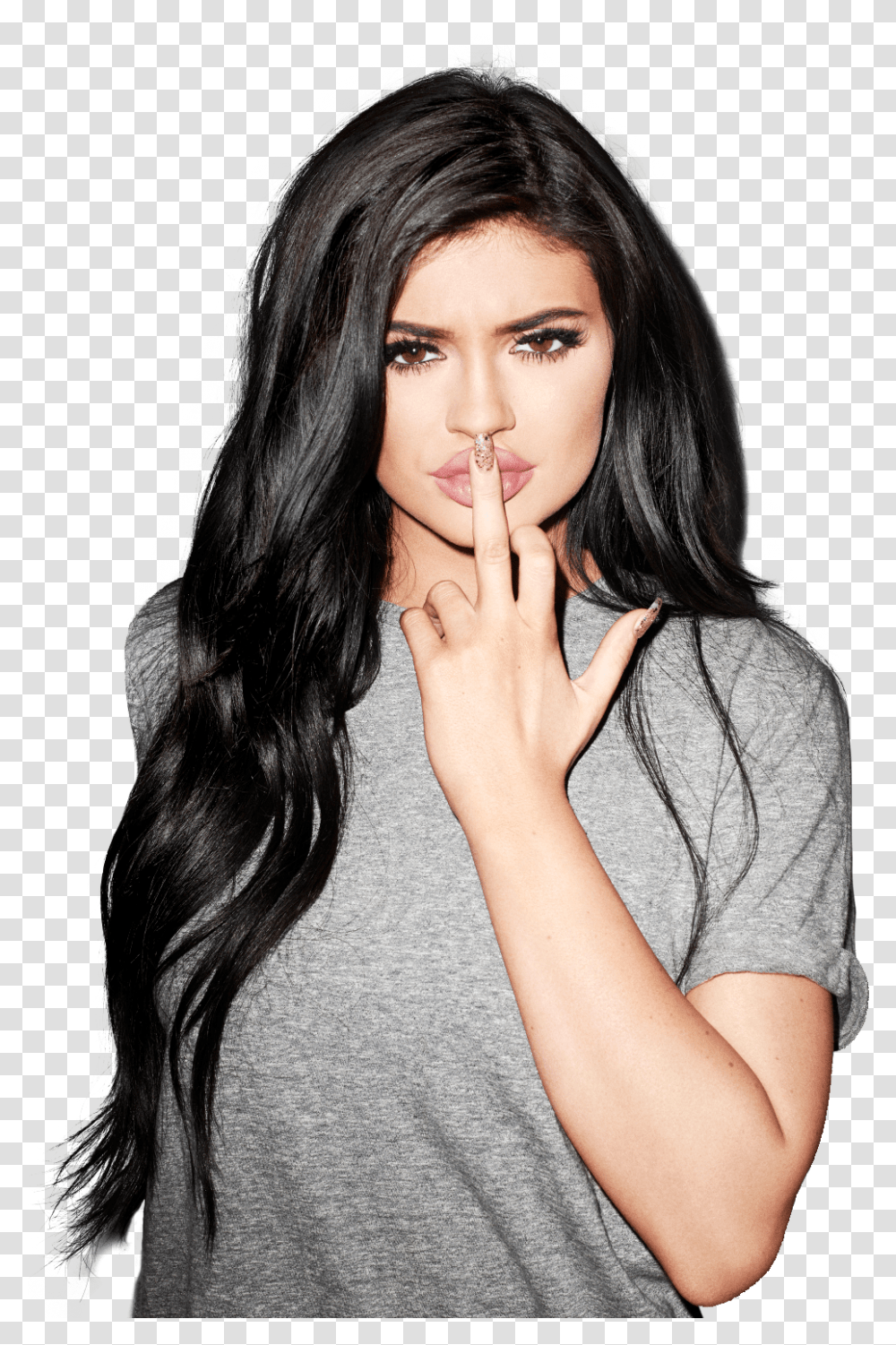 Kylie Jenner Silence Kylie Jenner, Hair, Black Hair, Face, Person Transparent Png