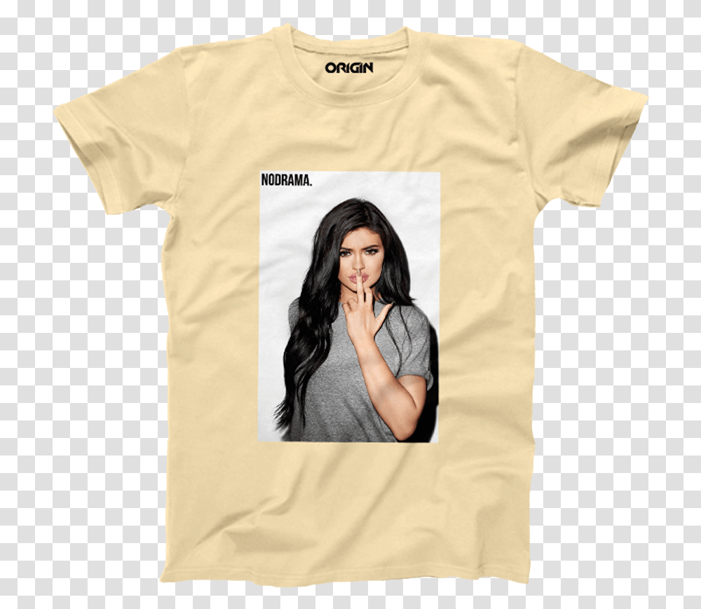 Kylie Printed Cream T Shirt T Shirt Kylie Jenner, Apparel, Person Transparent Png