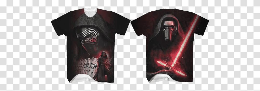 Kylo Ren Front And Back T Shirt Darth Vader, Apparel, T-Shirt, Painting Transparent Png