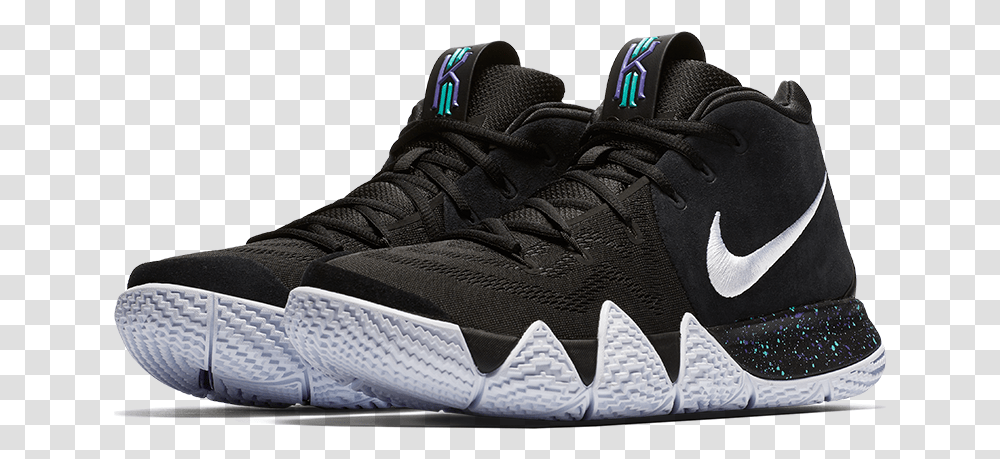Kyrie 4 Black White Kyrie 4 Black And Blue, Apparel, Shoe, Footwear Transparent Png