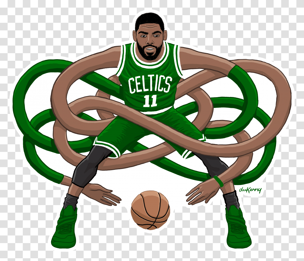 Kyrie Irving Celtics Cartoon Download Kyrie Irving Logo Celtics, Person, Human, People, Sport Transparent Png