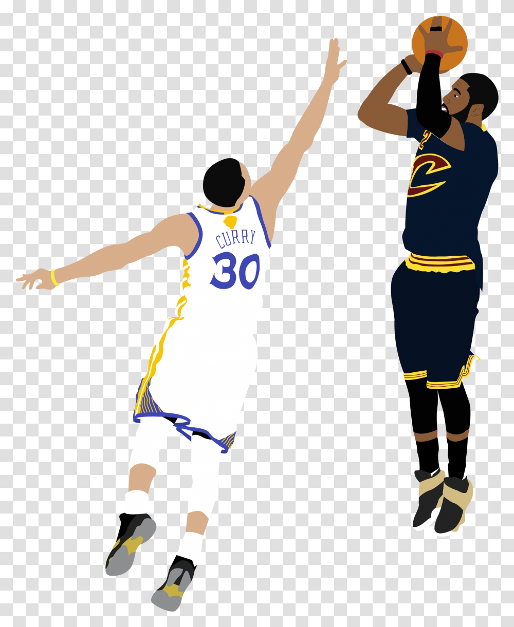 Kyrie Irving Shooting Over Steph Curry Cartoon Basketball Player Shooting, Person, Human, People, Clothing Transparent Png