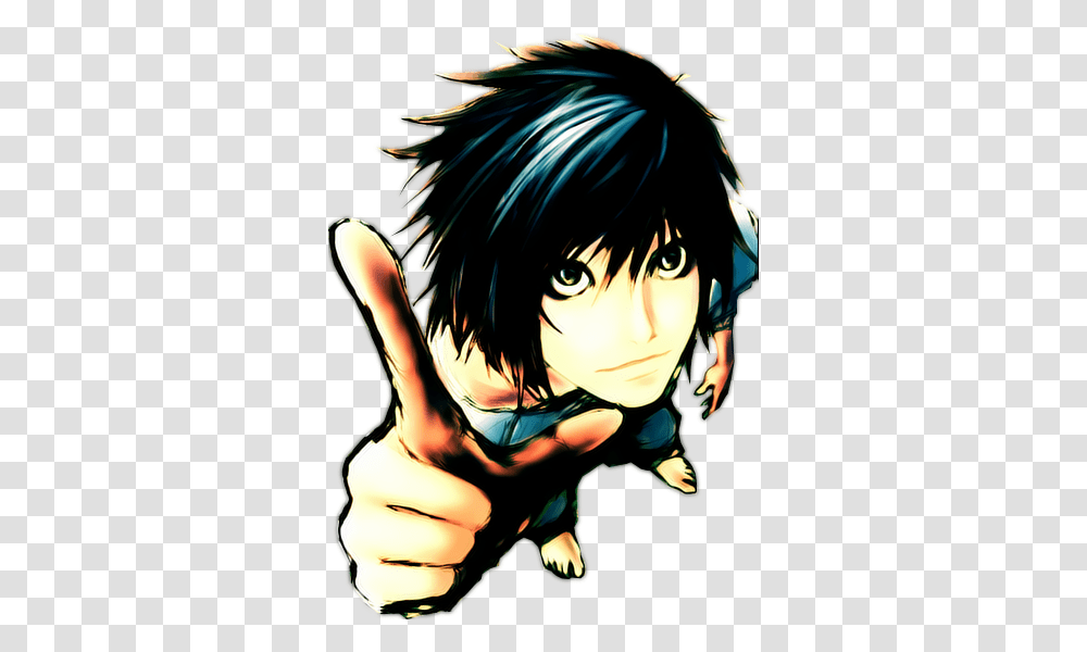 L From Death Note Render L Death Note, Manga, Comics, Book, Person Transparent Png