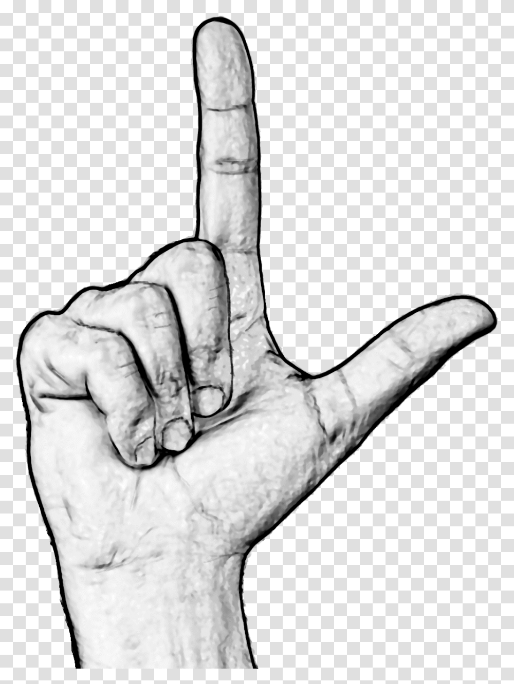 L Hand Sign Movement For Multi Party Democracy, Person, Human, Drawing, Finger Transparent Png